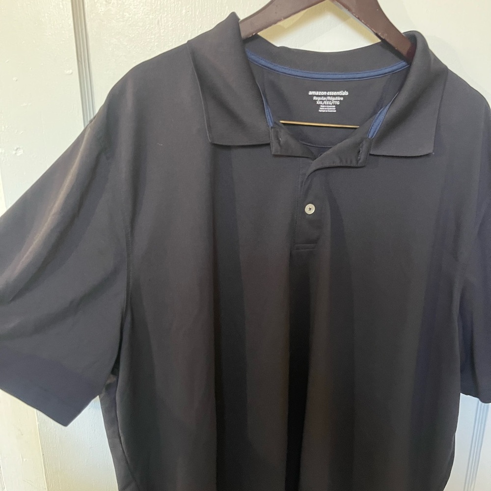 Amazon Essentials Men’s 2XL Black Regular-Fit Quick-Dry Golf Polo – EUC - Picture 2 of 8